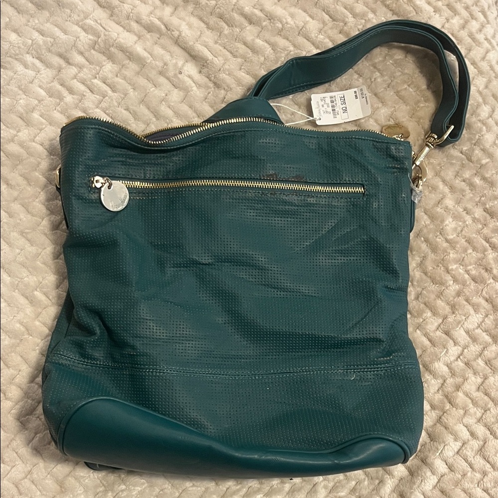 Neiman Marcus Dark Teal Backpack/Crossbody - Picture 1 of 2